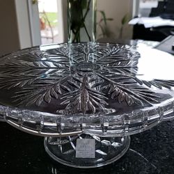 Lead Crystal Pedestal Cake Plate