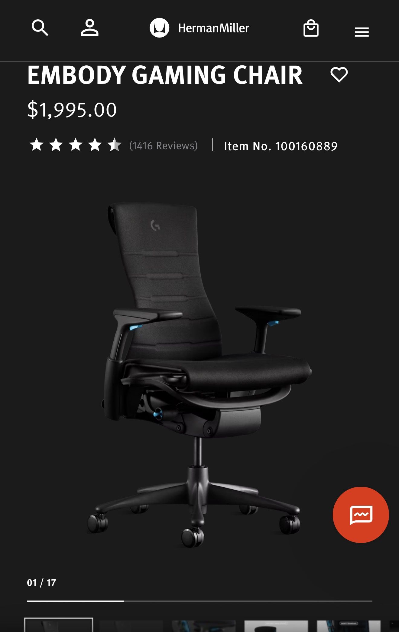 Herman Miller EMBODY GAMING CHAIR