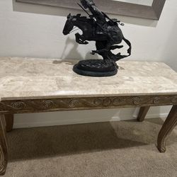 Elegant Hallway Console Table – Faux Marble Top