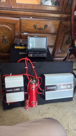 I have tramp 5k 1ohm and tramp 3k 1ohm and battery cap a American Bass single sub and a new boss double din with nav and wi Fi and 4 6 and a half hert