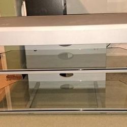 TV Stand! Gray in color w/ Glass!