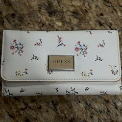 white floral guess wallet 