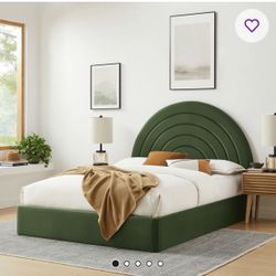 MCM Green Velvet Arch Bed