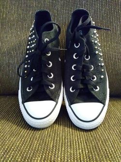 Black Studded Converse All Star 6, Mens 4