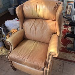 Brown Leather Recliner Sofa Chair