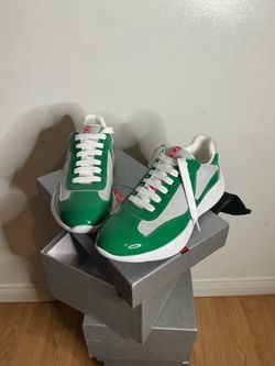 Prada America's Cup sneakers - Green and White size US 8