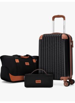 Carry On Luggage Sets 3 Piece, 20 Inch Luggage 22x14x9 Airline Approved with Wheels and TSA Lock, ABS Lightweight Hardshell Travel Suitcase Set with D