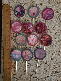 Butterflies handmade cupcake toppers