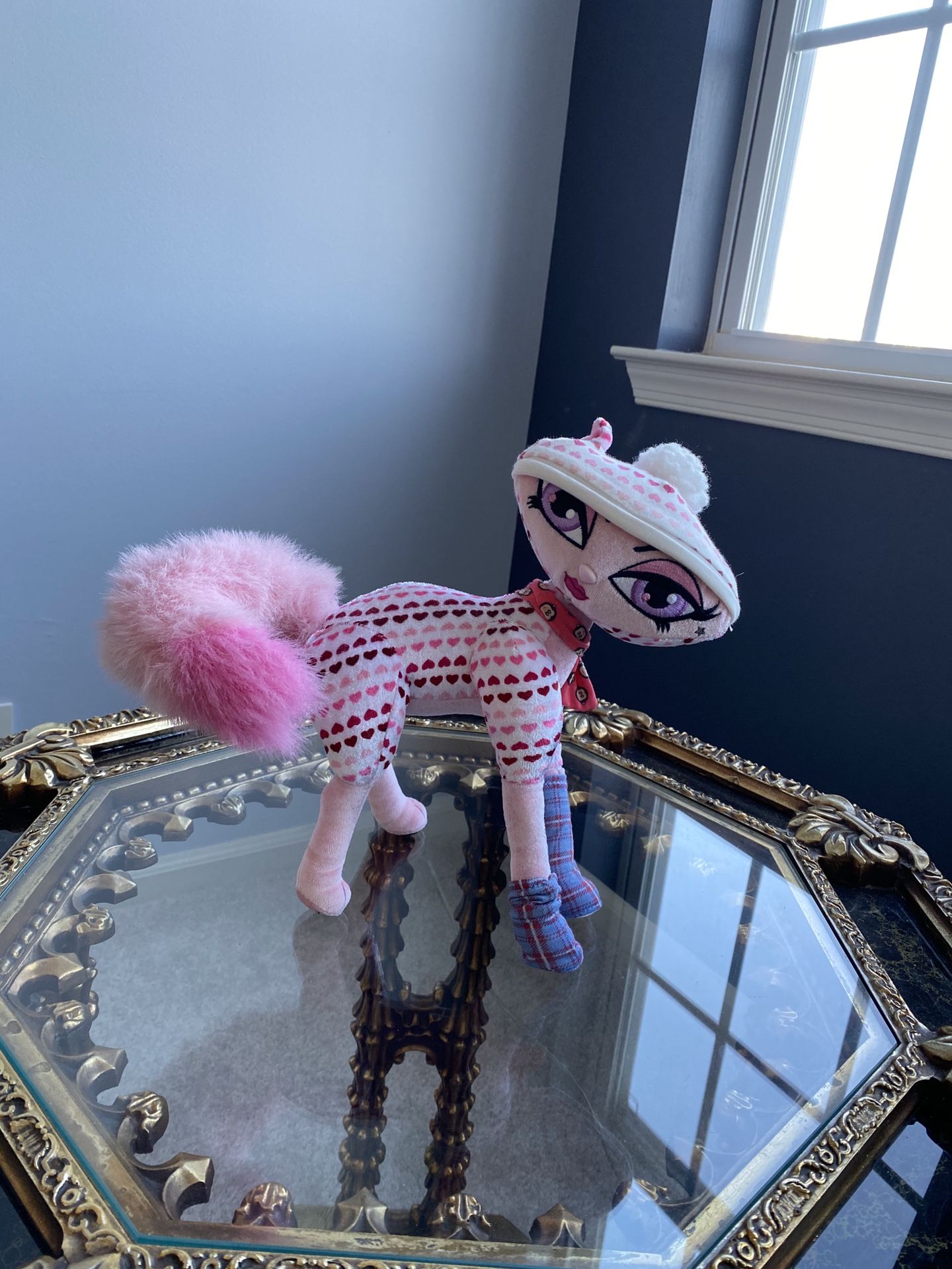Bratz Petz Kitty Cat Pink Plush Red Hearts Posable Fluffy Tail 10" Soft Toy