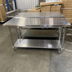 New Stainless Steel Work Tables NSF Kitchen Island Warehouse Packaging Prep Table