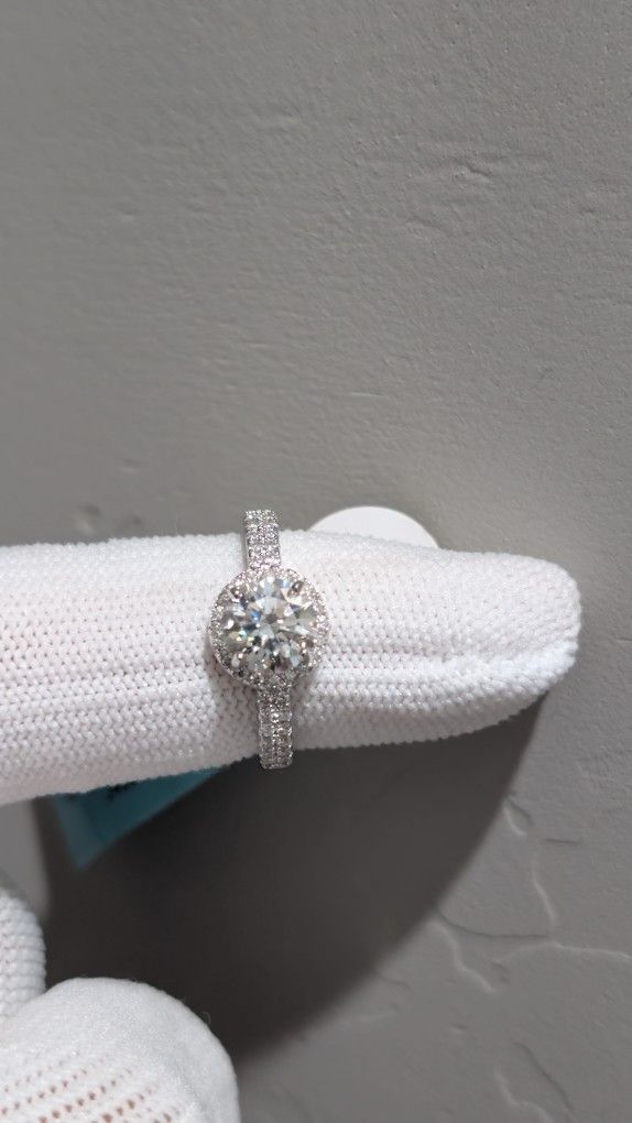 Solid .925 Sterling Silver Moissanite Ring