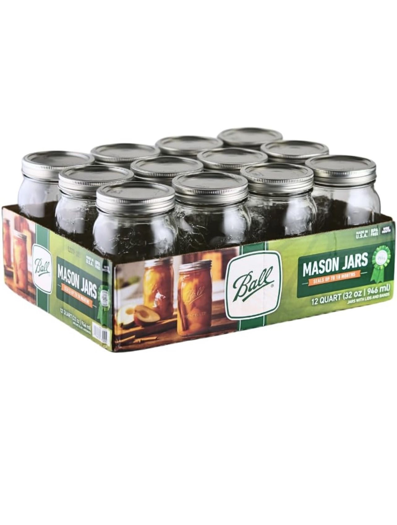 12pk 32oz mason jar