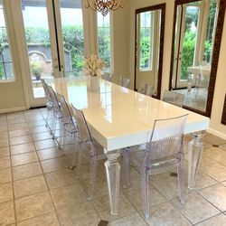 EXQUISITE CUSTOM-MADE WHITE 10ft DINING TABLE