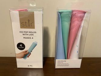 Silicone ice pop molds with lids - 4 per pack