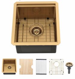 Brass Bar Sink Undermount, 15 x 17 Inch