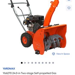 Yardmax 24.0 Two stage Self propelled Gas Snow blower