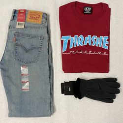 Thrasher T-Shirt, Levi 511Jeans ,Nike Gloves More Clothes Available Upon Request !