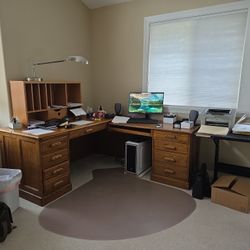 Oak Office Desk. Old School 
