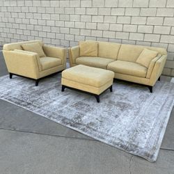 Modern Couch Sofa Chair Ottoman Set 