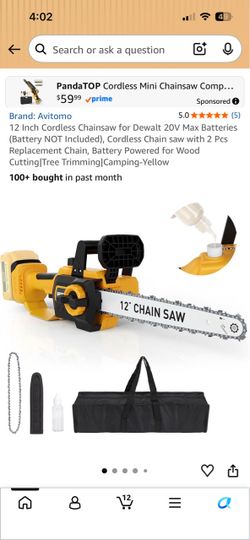 Avitomo 12-Inch Cordless Chainsaw 20V
