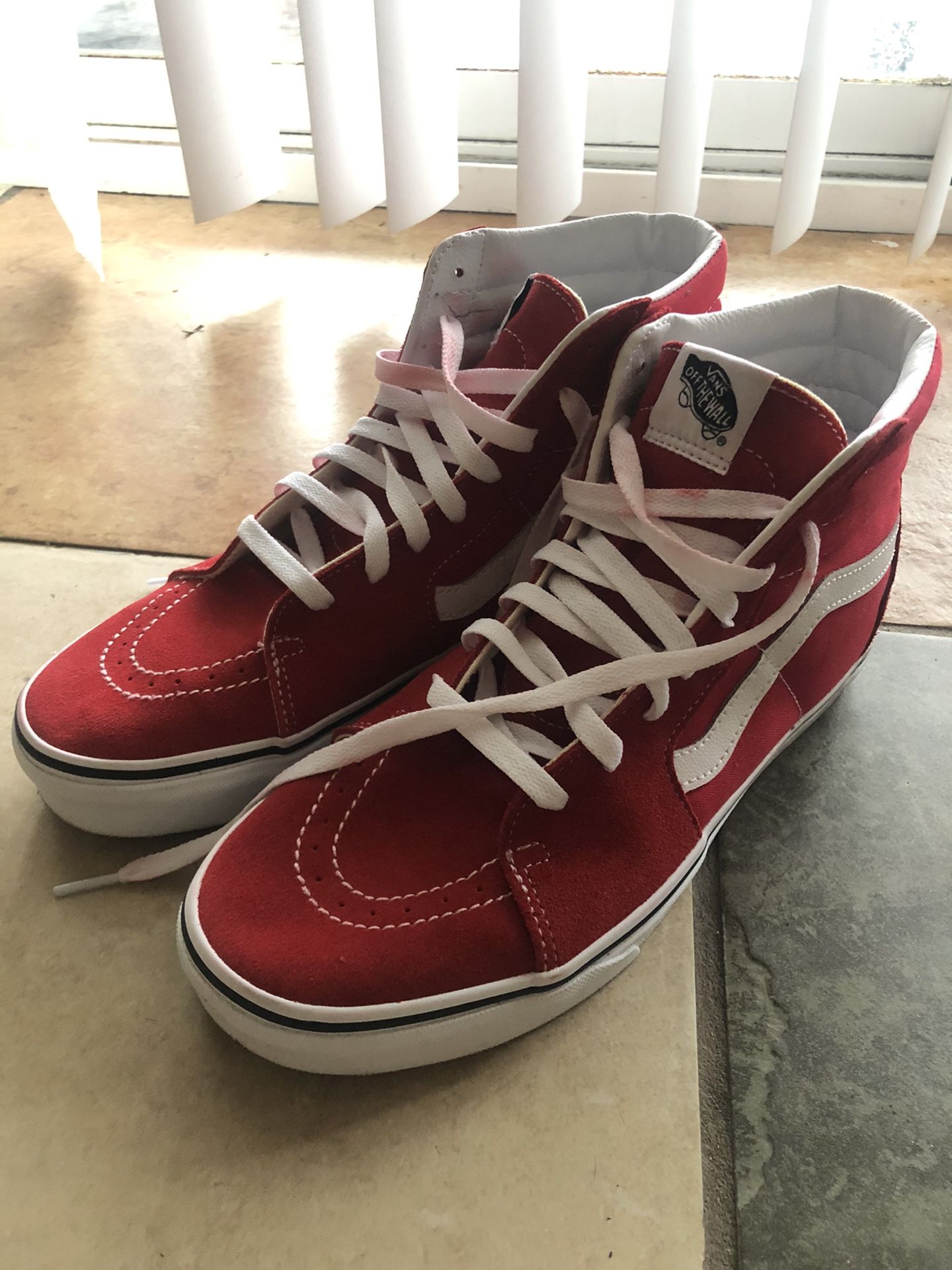 Men’s size 9.5 red vans high top