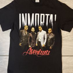 Aventura Romeo Santos Inmortal Band Graphic Tee Black Medium Bachata Cotton