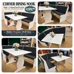 Corner Breakfast Nook Table with L-shaped Bench