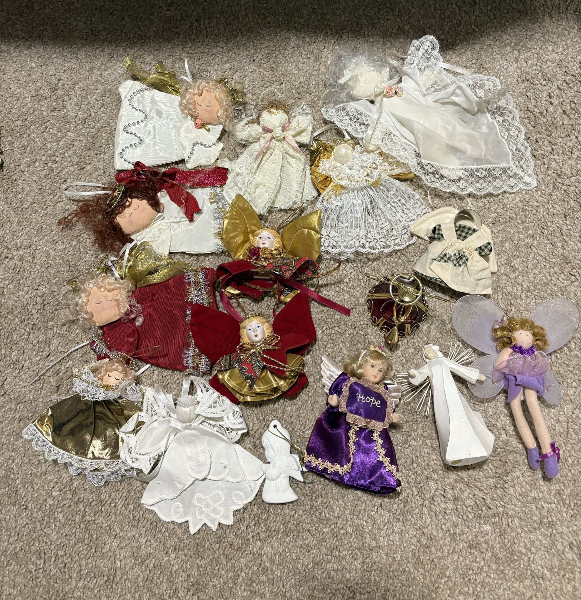 Angel and snowflake Christmas ornaments