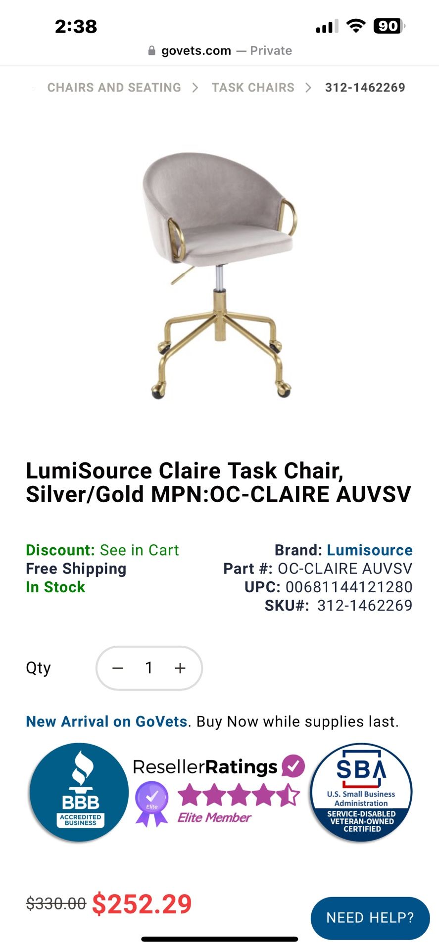 Office Chair CLAIRE TASK CHAIR