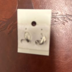 Sterling Silver Huggies With Moissenite Chips