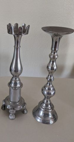 17" Silver Candle Holders, Pillar Holder