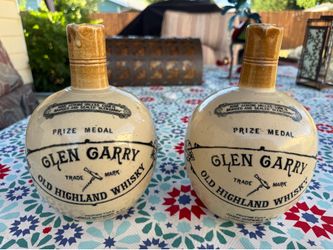 Vintage Glen Garry whiskey crocks