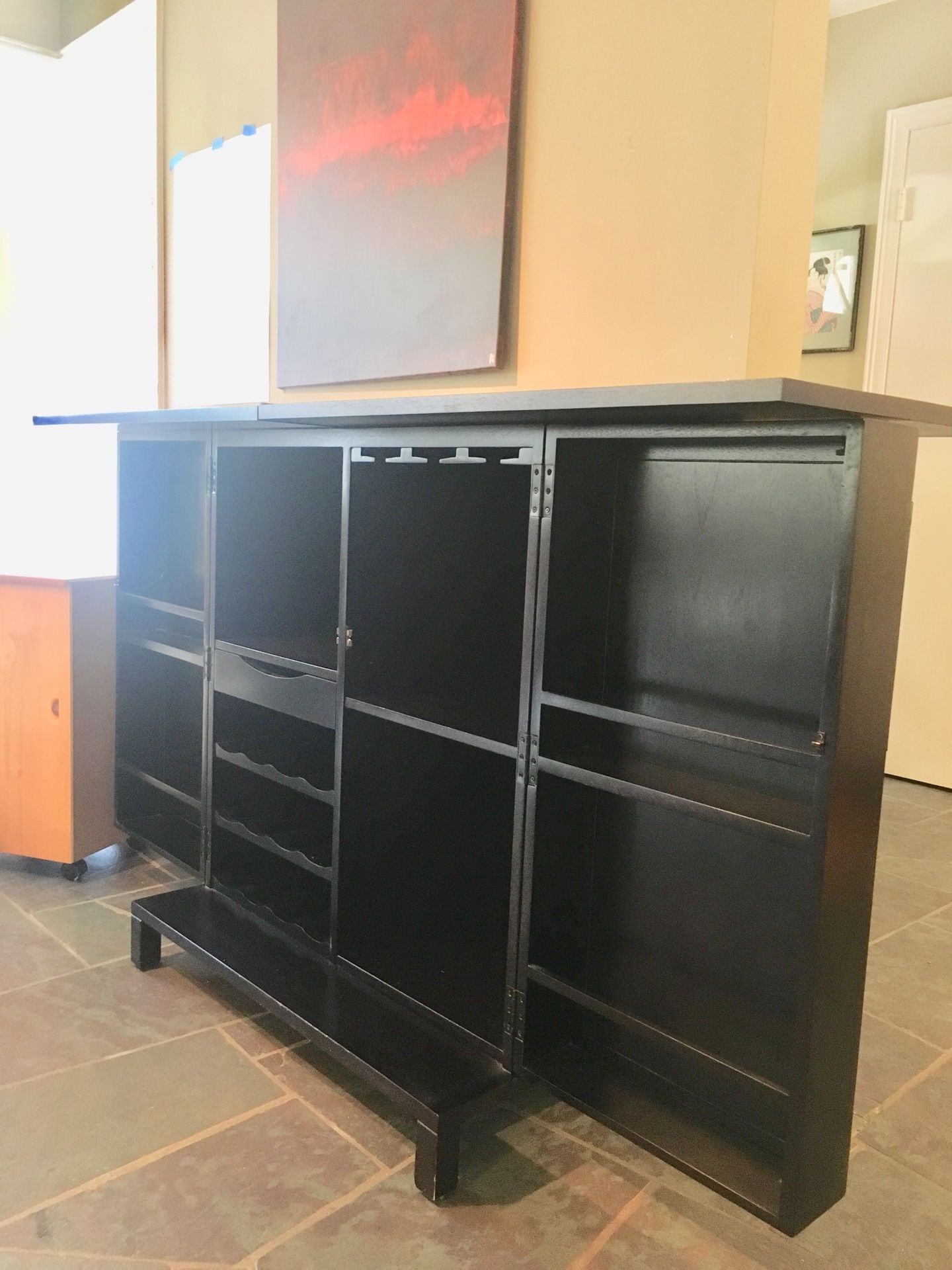 Crate & Barrel Kenton Bar Cabinet, inside never been used, like New!