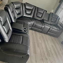 BRAND NEW! Leather GEL Reclining Sectional⚡️ Same Day Free Delivery Drop Off ⚡️