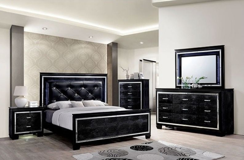 Black King Bed Frame - Mattress Sold Separate 