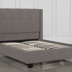 Charcoal Grey Upholstered King Bed Frame