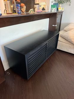 Black Louvered Media Console / TV Stand - $75