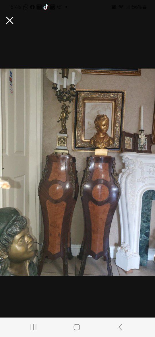 Antique Pair Of Pedestals Or Columns 