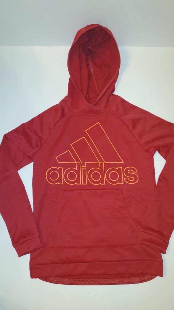 Adidas Red Sports Hoodie For Women