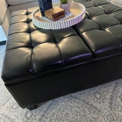 Black Ottoman / Table With Storage