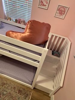White bunk bed