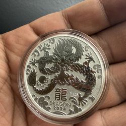 2024 1 Oz. Australian Silver Lunar Dragon Proof 