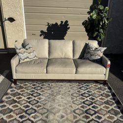 Modern Beige Leather Sofa 