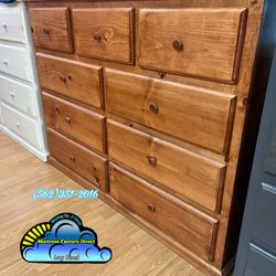 Nine Drawer Dresser Oak Pinewood Chest Cajonera Comoda 