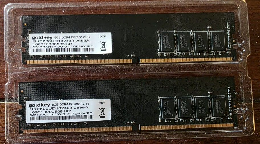2 Genuine Goldkey 16GB PC RAM