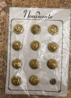 Gold Anchor buttons never used11 total still in package vintage