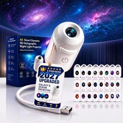 HD Smart Dynamic 5D Holographic Night Light Projector,