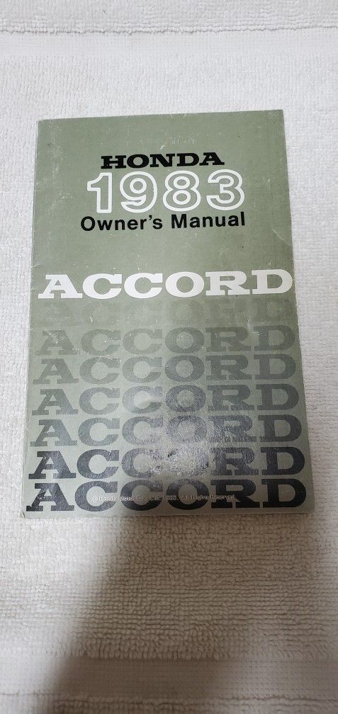 Honda Accord Owners Manual 1983