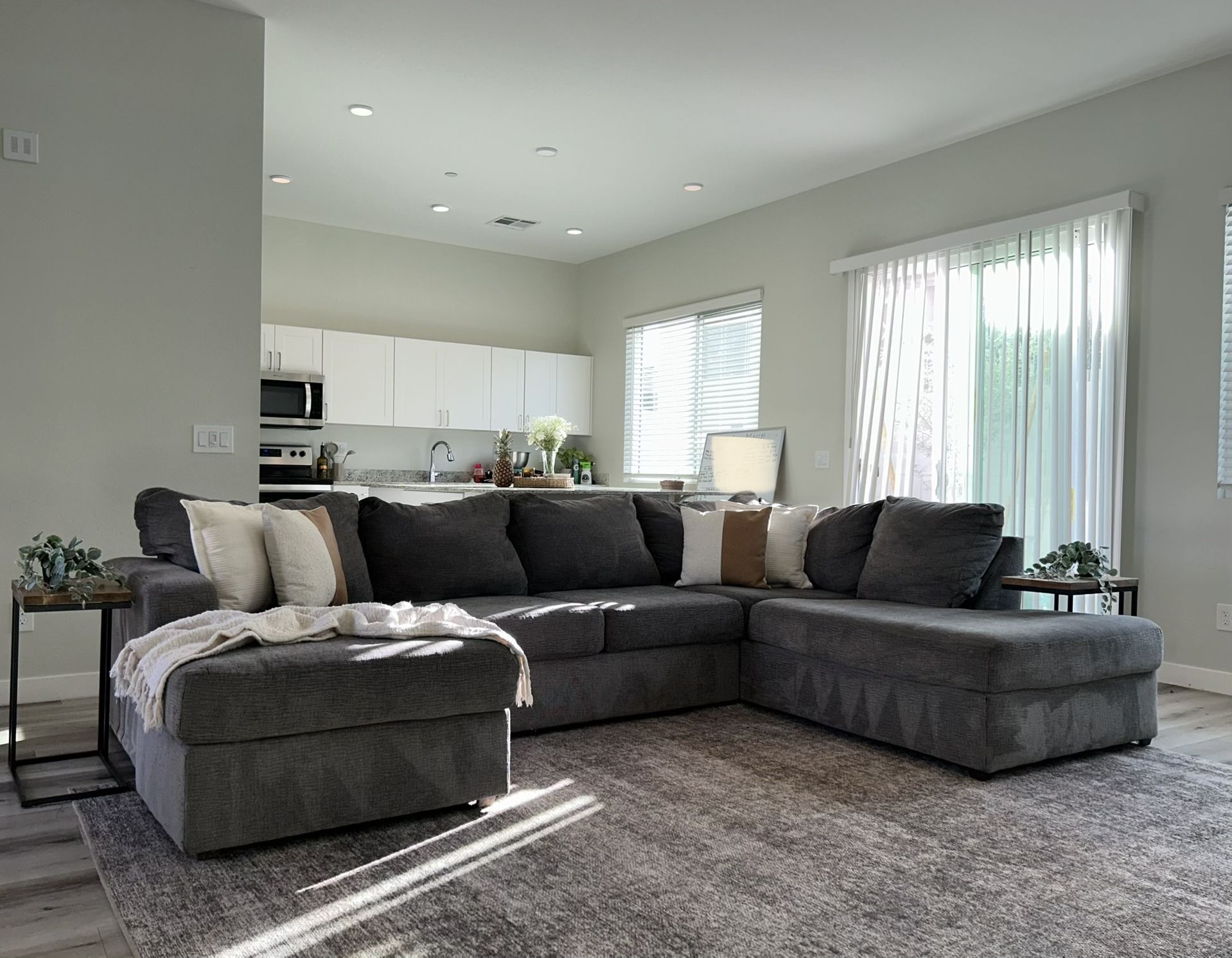 3 Piece Gray Sectional Couch