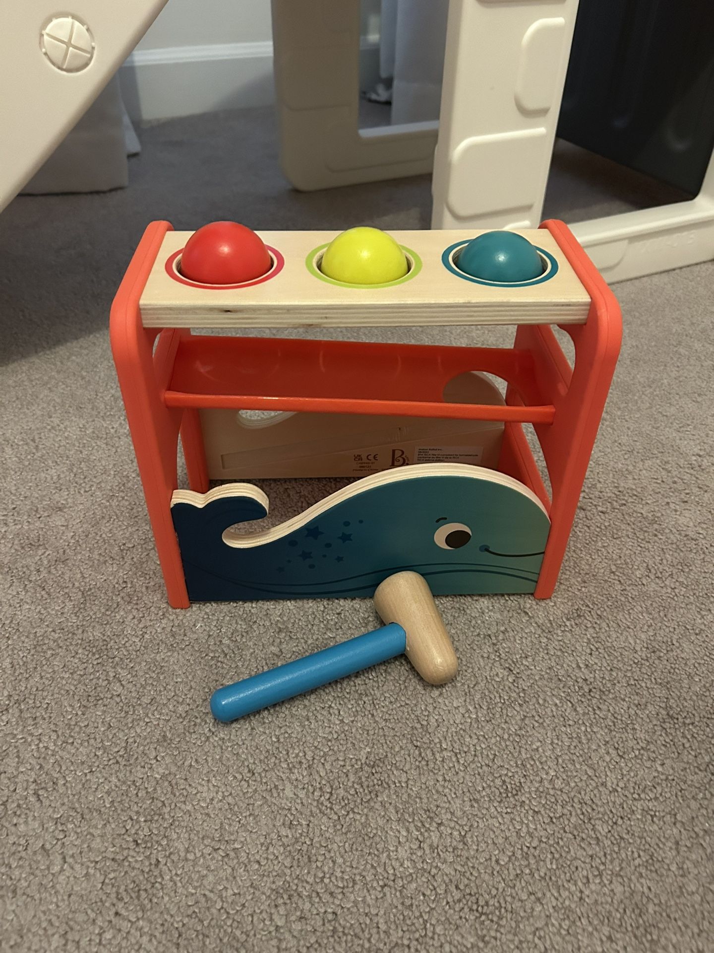Montessori Wooden Whale Hammer Toy